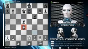 Stockfish анализирует «Бессмертную партию» первого чемпиона мирана русском