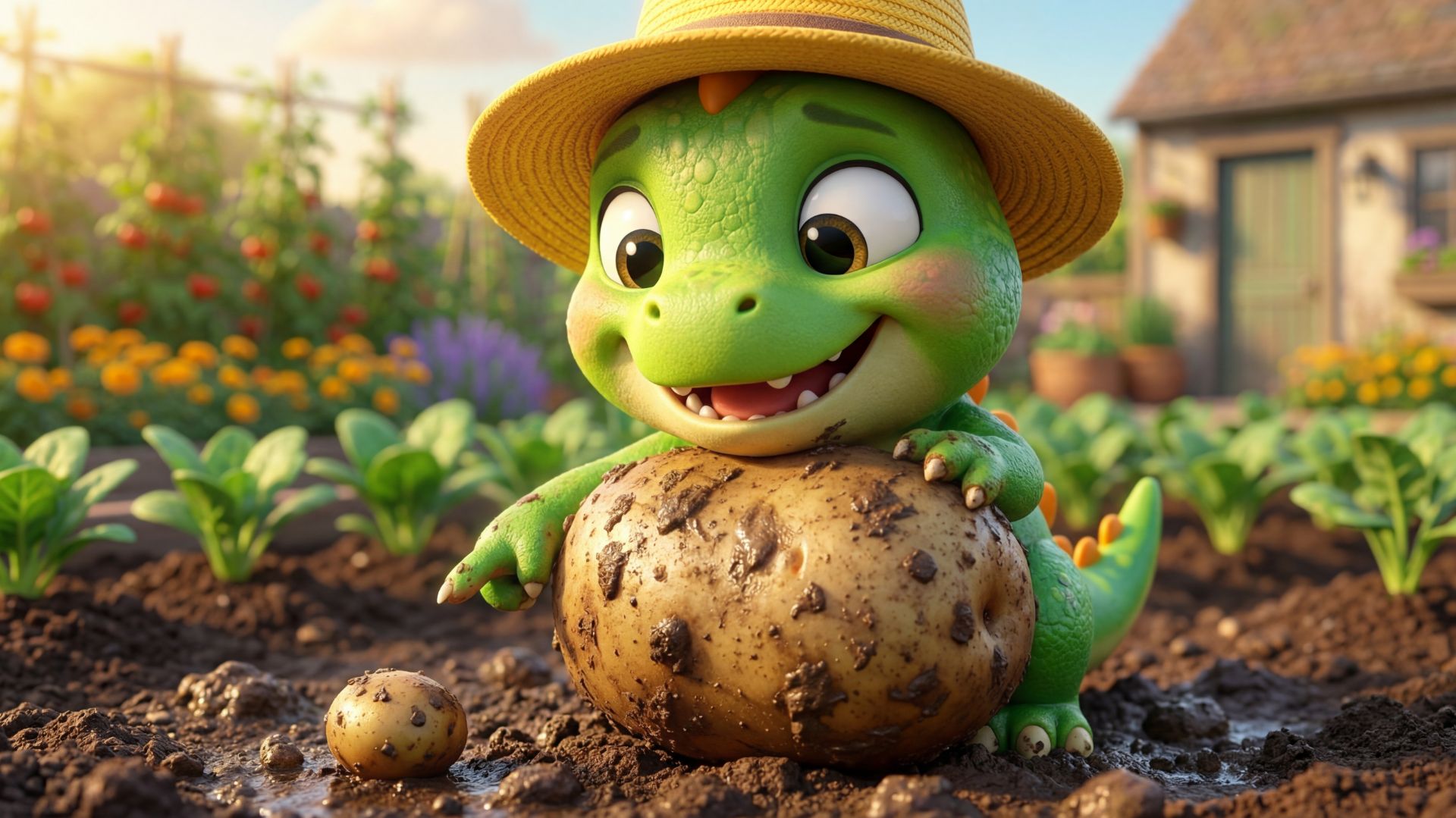 Тошка копает картошку | Песенка для малышей 2–4 лет | Динозаврик Тоша