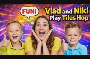 Влад и Ники играют в Тайлс Хоп: Веселый музыкальный заезд — Прыгаем по плиткам!