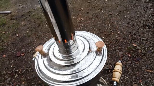 Первая растопка нового самовара.