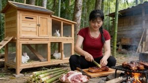 Приготовление копченой свинины и сбор побегов бамбука и манго. Нхат. Жизнь во Вьетнаме