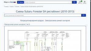 Схемы Subaru Forester SH рестайлинг (2010-2013)