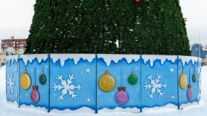 Ограждения для новогодних елок из стеклопластика с подстветкой