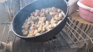 Второй день на даче. Жарим картошку, вкусная курочка на гриле.