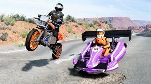 МАШИНЫ против ГИГАНТСКИЕ выбоины на дорогах 🎮 БЕЗУМНЫЕ аварии на высокой скорости #8 машинки гонки