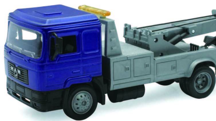 Модель автомобиля-буксировщика MAN F2000, сине-серая, 1:43, New-Ray смотреть онлайн