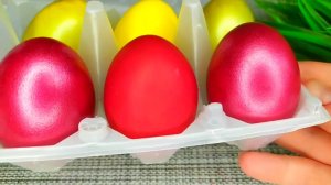 Перламутровые яйца на Пасху в пищевых красителях🐣