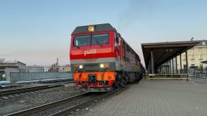 Тепловоз ТЭП70БС-231 «Сила в правде» с пасс.поездом на ст.Рыбинск-Пассажирский, 2026 год