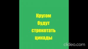 Кругом будут стрекотать цикады