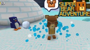 Снежный ком с пингвином в приключении Супер Медведя/Прохождение игры Super Bear adventure