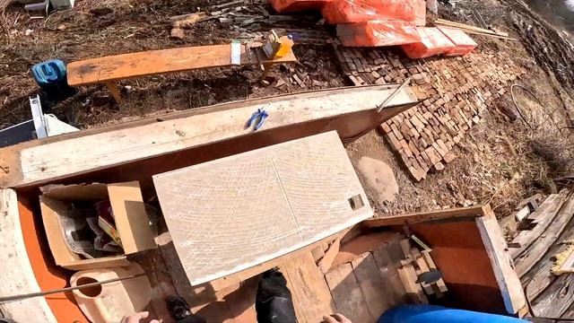 Купил заброшенный дом в деревне ! Кладу плитку в санузле ! №25