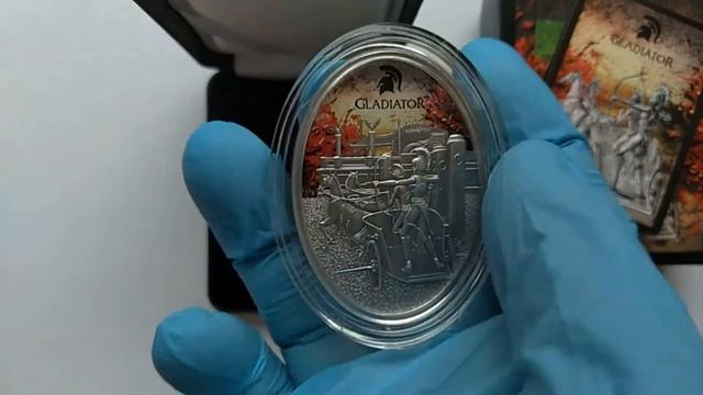 10 ДОЛЛАРОВ ФИДЖИ 2013 ГОД UNC СЕРЕБРО 999 ГЛАДИАТОРЫ