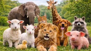 Звуки животных для детей 🦒🐧🐱 Милые звуки животных. Изучаем диких и сельскохозяйственных животных.