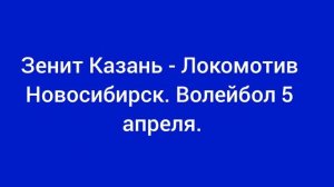 Локомотив Новосибирск - Зенит-Казань. Волейбол 5 апреля.