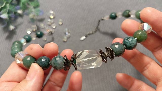 Неожиданный эффект чешских бусин. Опять монохром простыеукрашения натуральныекамни агат