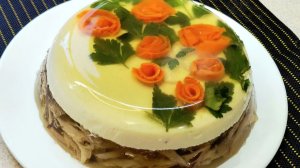 Даже резать жалко! Праздничное заливное - как картинка!