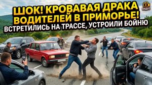 ЖЁСТКАЯ ДРАКА ВОДИТЕЛЕЙ НА ТРАССЕ В ПРИМОРЬЕ