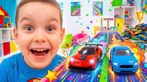 Детские машинки Гонки на игрушечных машинках на трассе | Детские Игрушки