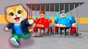 ПОБЕГ ОТ ПЛАЧУЩИХ БАРРИ! КОТ ПЕРСИК УБЕЖАЛ БАРРИ ПЛАЧУТ!