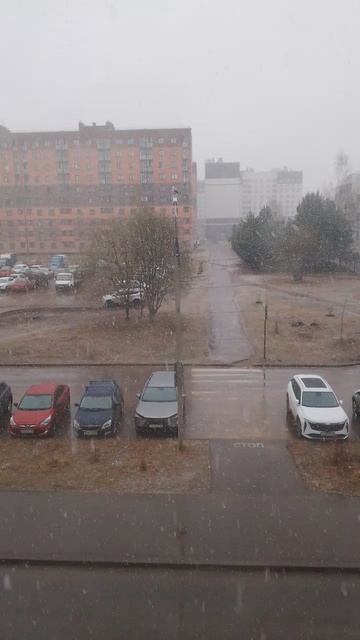 Снег и дождь в апреле?