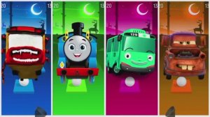 Баттл Великанов: Тайо, Томас, Автобус-Пожиратель и Маккуин — Музыкальный Ритм в Тайлс Хоп