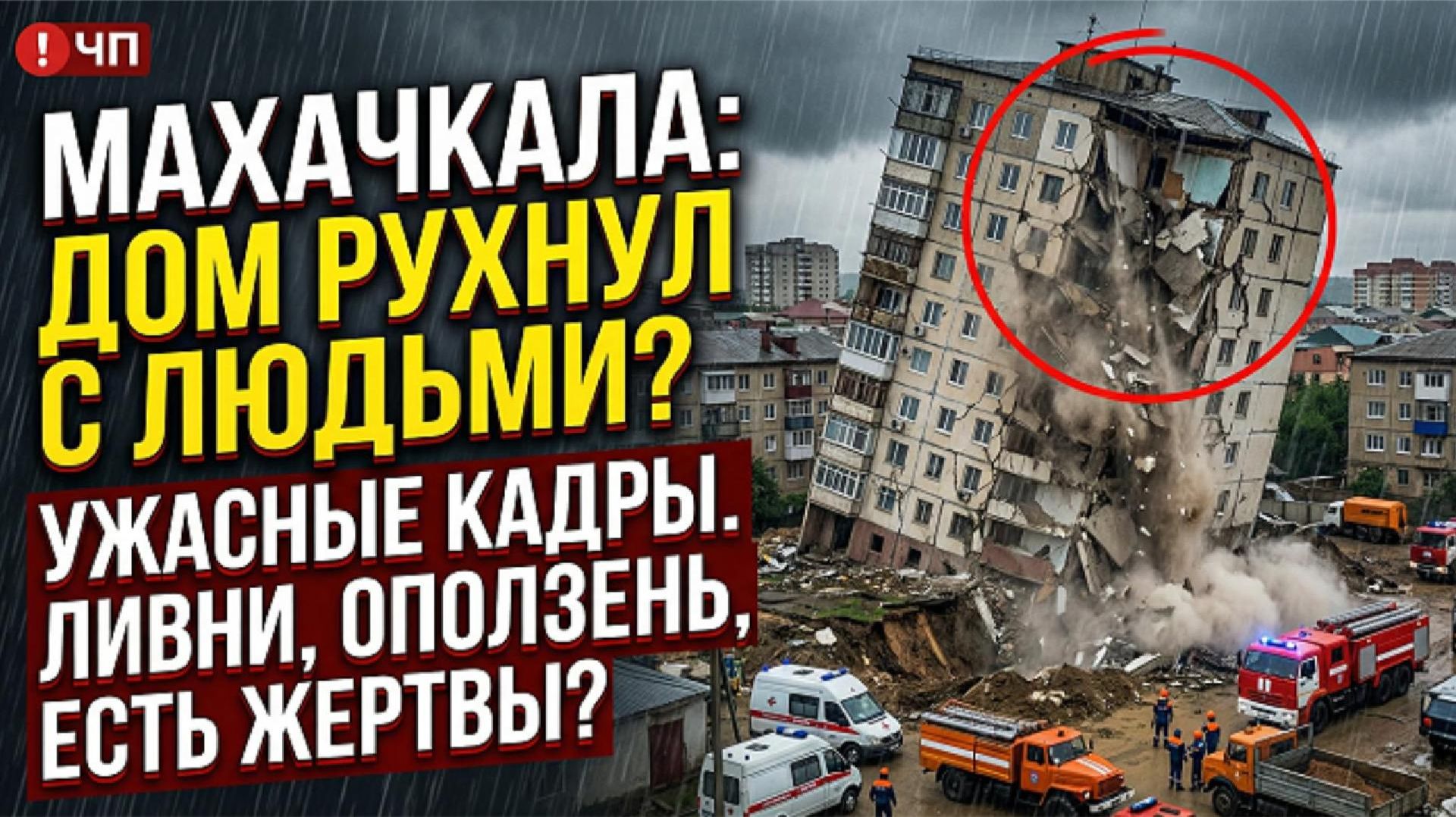 В Махачкале рухнул жилой дом с людьми внутри