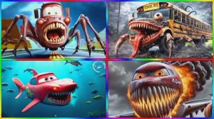 МАКВИН ПАУК И МАКВИН АКУЛА: Мутации Тачек против Автобуса Пожирателя 🏎️ МУЛЬТИК БАТТЛ