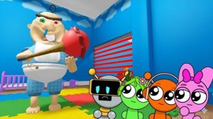 СПРУНКИ BABY FUNBOT, PINKI, ОРЕН И ВИНЕРИЯ ИГРАЮТ В ESCAPE BABY BOBBY DAYCARE OBBY В ROBLOX