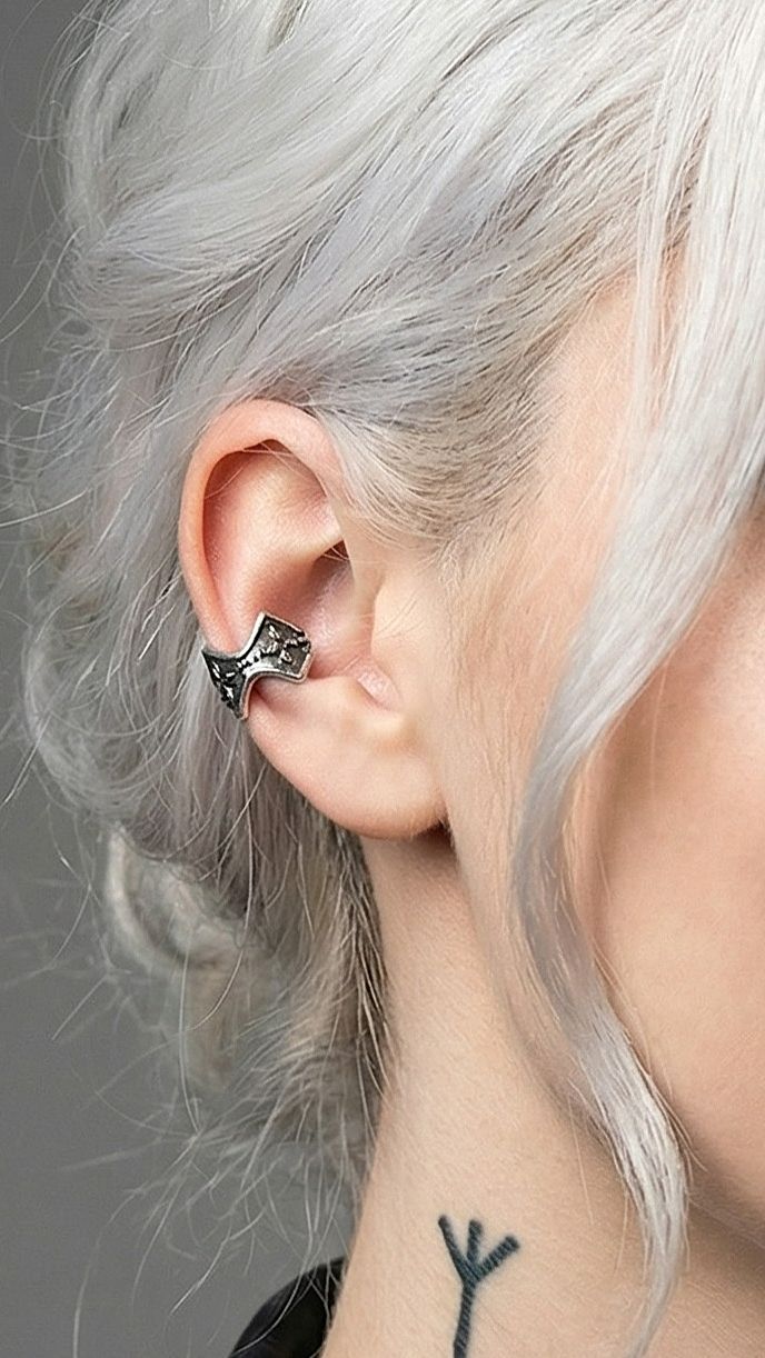 Одиночная серьга-кафф  без прокола "Корона маркизов" от StarfallShop