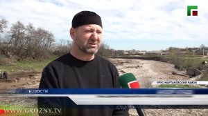 В селе Мартан-Чу в результате паводка разрушены мосты и береговые линии