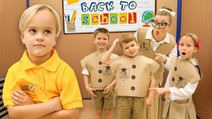 Приключение в картонной школе для детей!