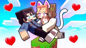 Я ЗАСТРЯЛ С ДЕВОЧКОЙ-КОШКОЙ?! 😱 ОНА МОЯ ФАНАТКА.. (Майнкрафт Один Блок