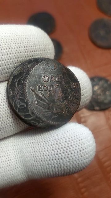 Уникальные монетки 1762 года. Копейки и денга. перечеканы, двойные удары