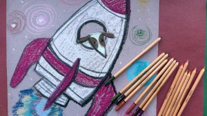 Космос масляной пастелью. Мастер-класс