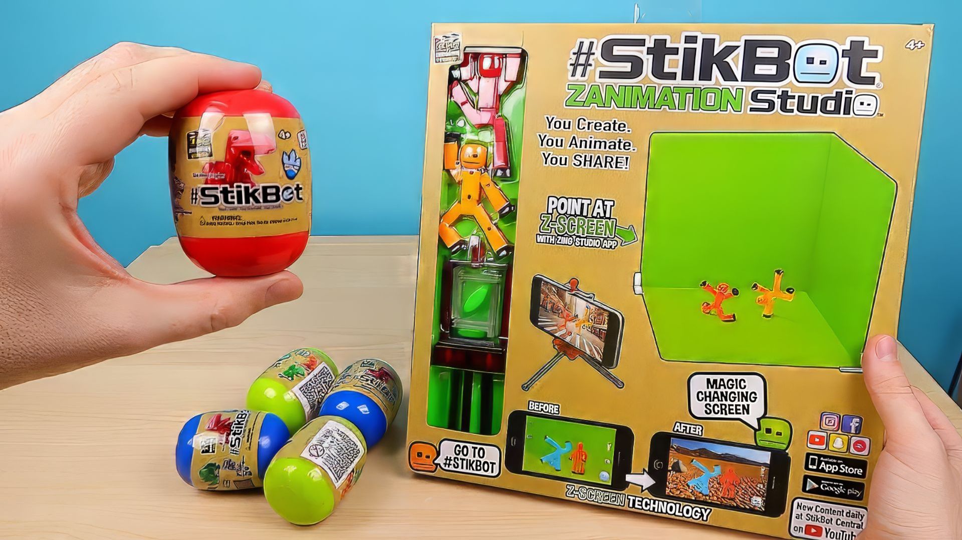 Новая Стикбот Мини студия и Стикботы Динозавры в Яйцах Сюрприз! Stikbot Dino Eggs.