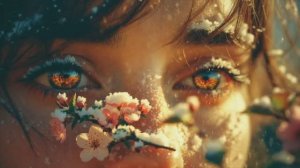 bird cherry with snow