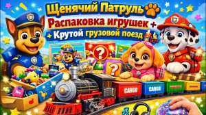 Щенячий Патруль 🐶 Распаковка игрушек + Крутой грузовой поезд 🚂 Видео для детей!