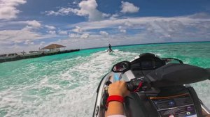 Racing on a water scooter in the Indian Ocean #Мальдивы