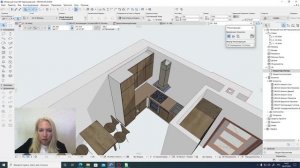 ArchiCad 6-5 . Вкладка Модель.  Как поменять цвет стен и мебели на  3D отображении
