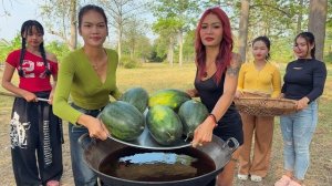 Удивительный рецепт приготовления арбуза, обжаренного во фритюре. Кухня Азии