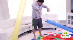 Blowing Giant Windbag Science Experiment for kids to do at home with Ryan ToysReview