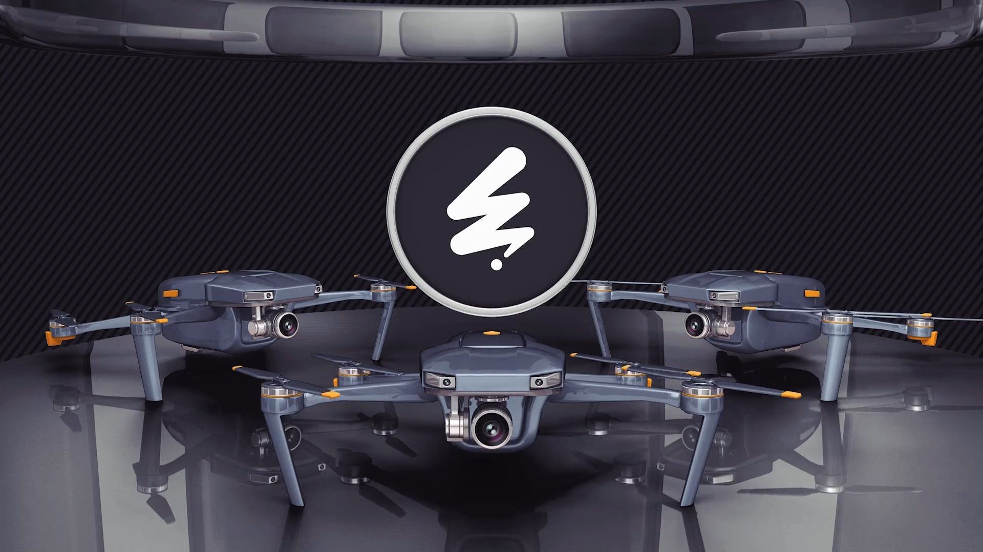 Интро Дроны (квадрокоптеры) и лого. Заставка на заказ, пример