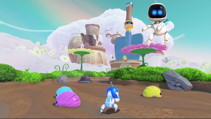 Astro Bot и пушистые облака/Астроботик летает в облаках/5/2k/ 4К /PlayStation 5 (PS5)/плестейшн 5