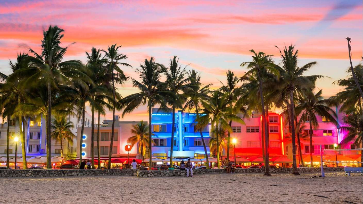 Прогулка по вечернему Майями. Самые красивые улицы города.