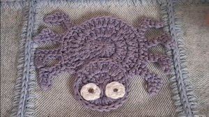 Продолжаю вязать забавные аппликации Паук крючком