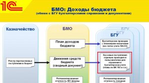 Доходы бюджета: совместное использование БМО и БГУ (кассовое поступление)