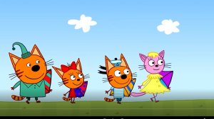 ТРИ КОТА !!! ВОЗДУШНЫЕ ЗМЕИ,РАДОСТЬ И КОТЫ !!!