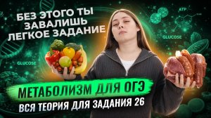 МЕТАБОЛИЗМ для ОГЭ по биологии | Вся теория для задания 26 | Кристина Мельникова | Умскул