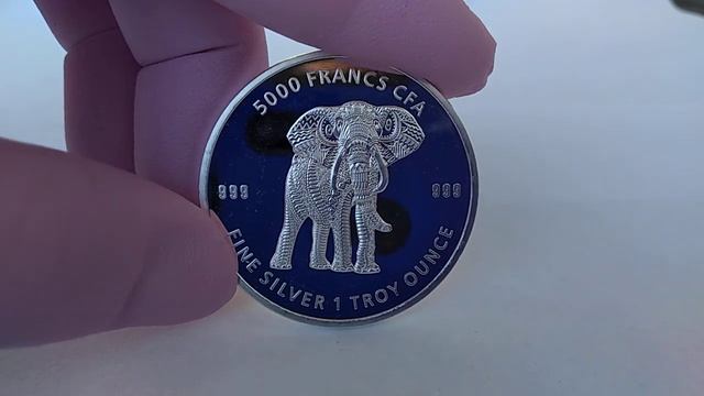 5000 CFA 2019 Chad 1 oz silver 999 Mandala Elephant