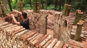 Строительство деревянного дома в лесу. Развожу сад вокруг дома. Готовлю ужин добытый в лесу.Бушкрафт